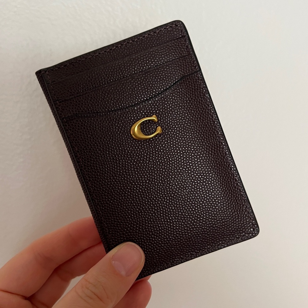Coach Card Case in Burgundy / Oxblood